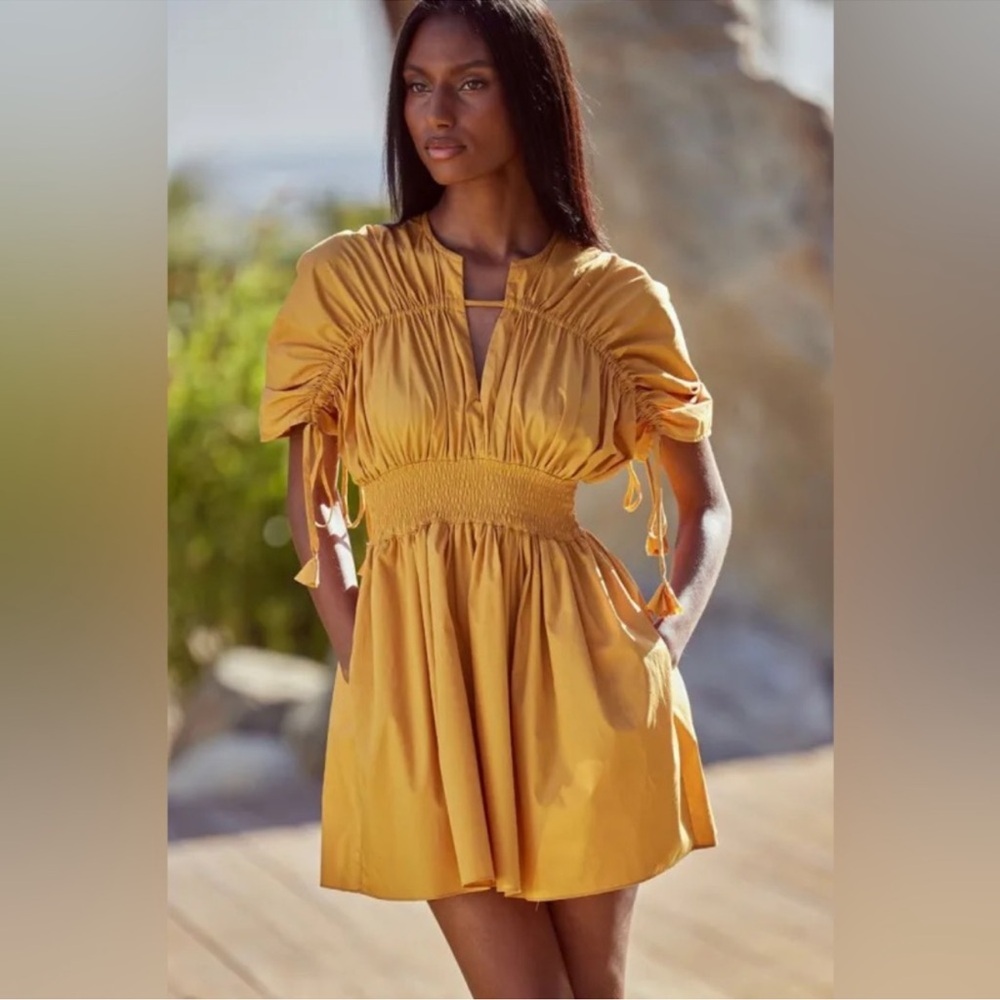 Misa Los Angeles Camilla Yellow Mini Dress XS